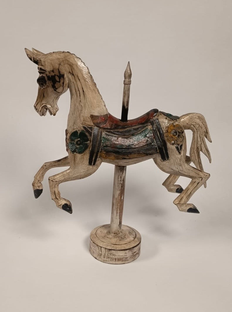 Hand-Carved Wooden Carousel Horse
