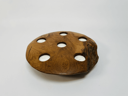 Wooden Candle Bowl