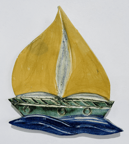 Handmade Ceramic Sailboat Wall Art