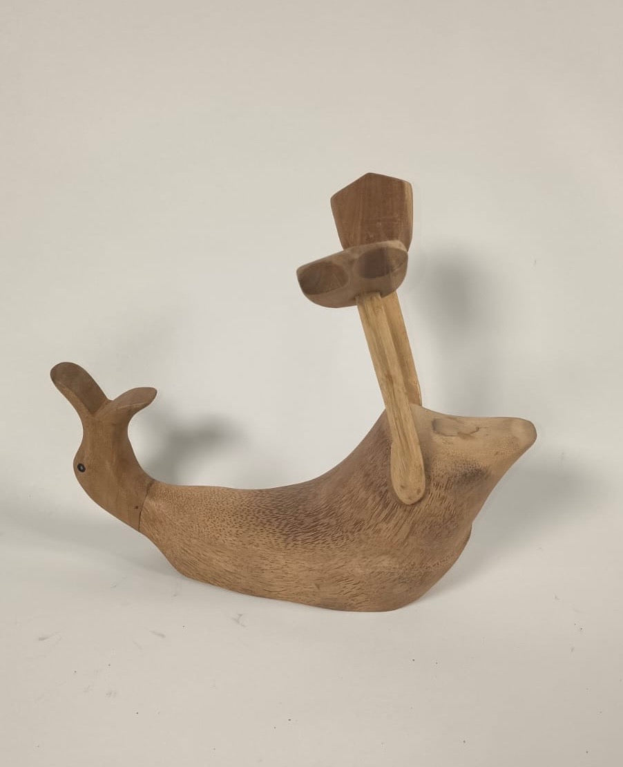 Handmade Wooden Duck Bottle Holder