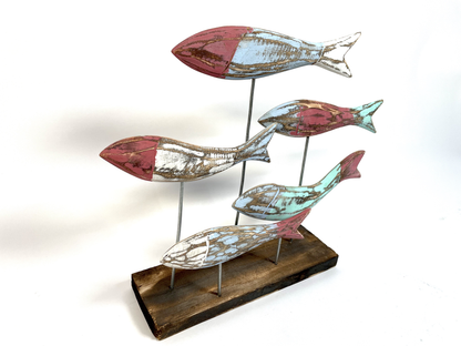 Coastal Wooden Fish Sculpture