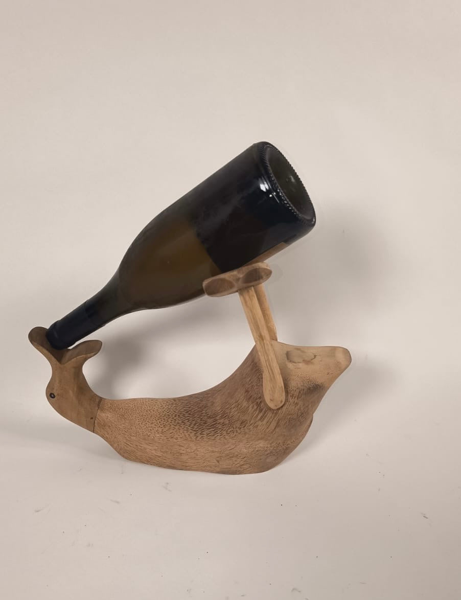 Handmade Wooden Duck Bottle Holder
