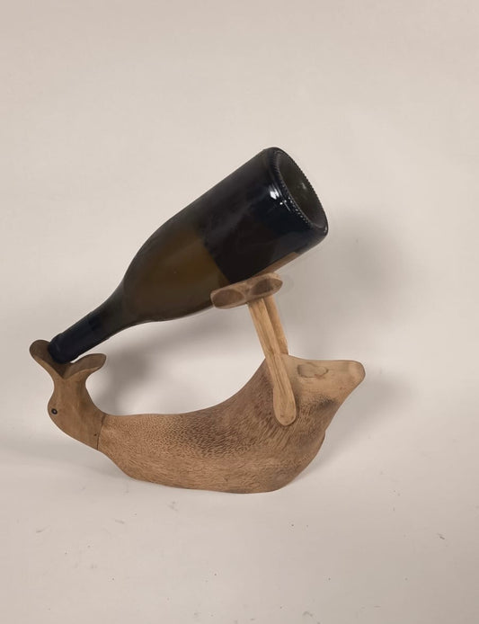 Handmade Wooden Duck Bottle Holder