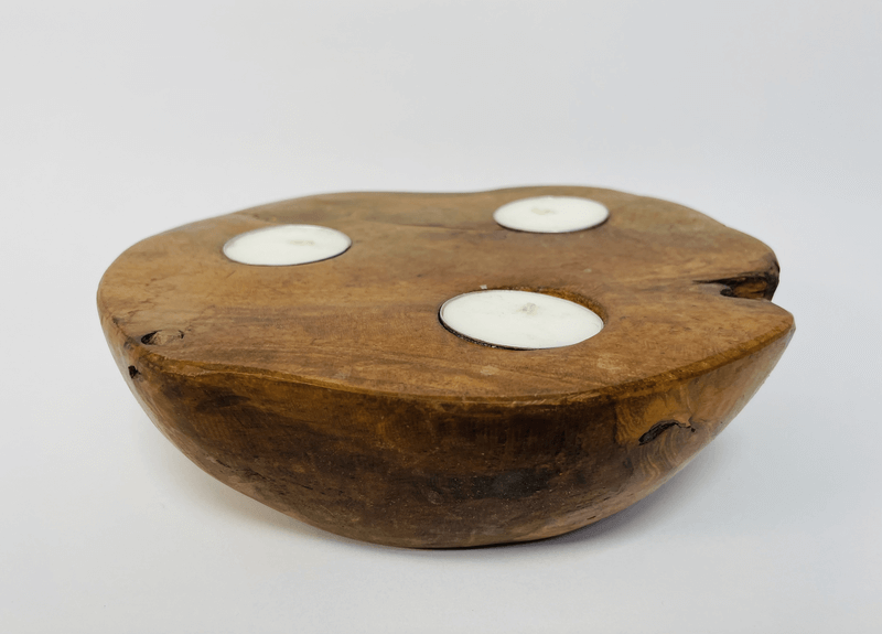 Wooden Candle Bowl