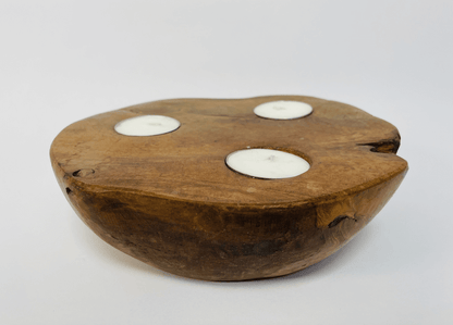 Wooden Candle Bowl