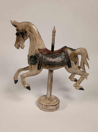 Hand-Carved Wooden Carousel Horse