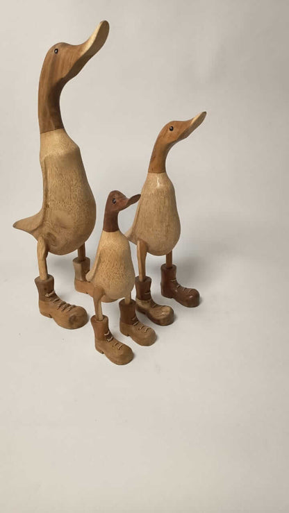 Wooden Duck With Boots