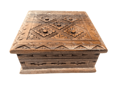 Hand Carved Wooden Jewelry Box