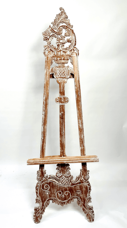 Hand-Carved Wooden Display Easel Antique Finish