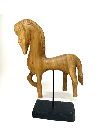 Hand Carved Wooden Horse Statue