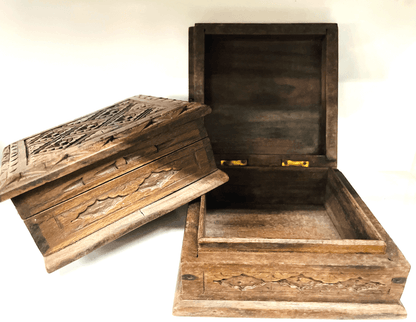 Hand Carved Wooden Jewelry Box