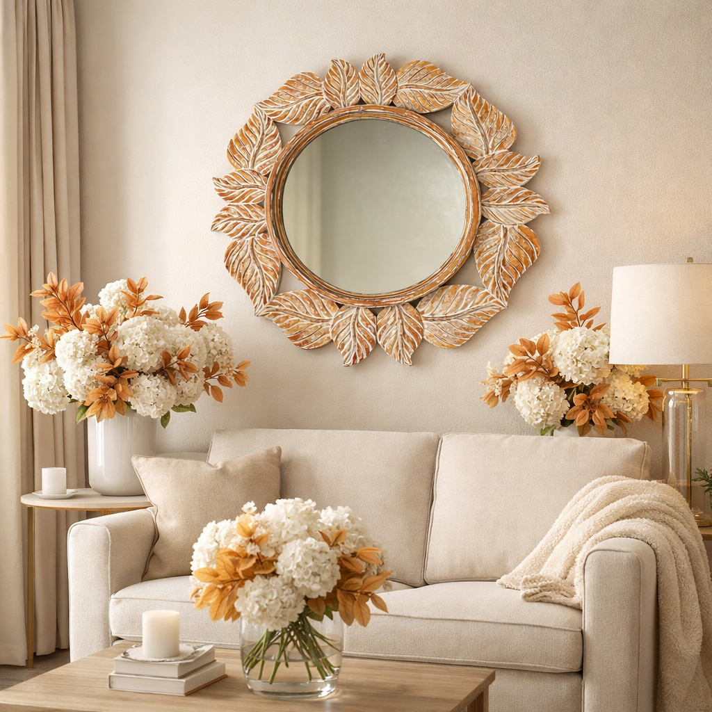 Leaf Mirror Round